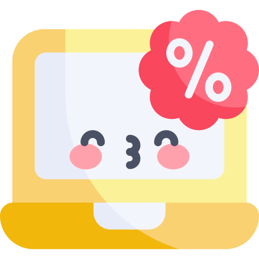 computadora portátil Kawaii Flat icono