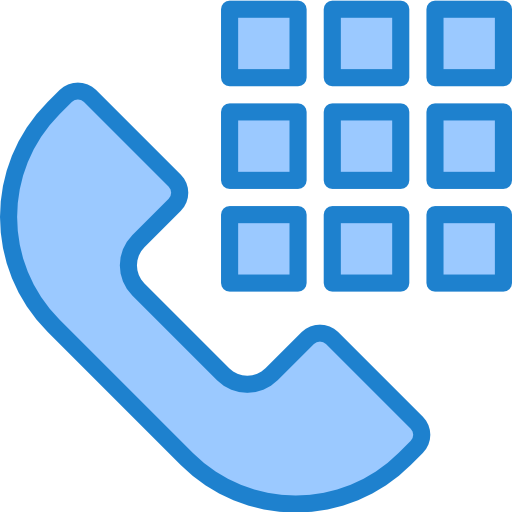 Telephone srip Blue icon