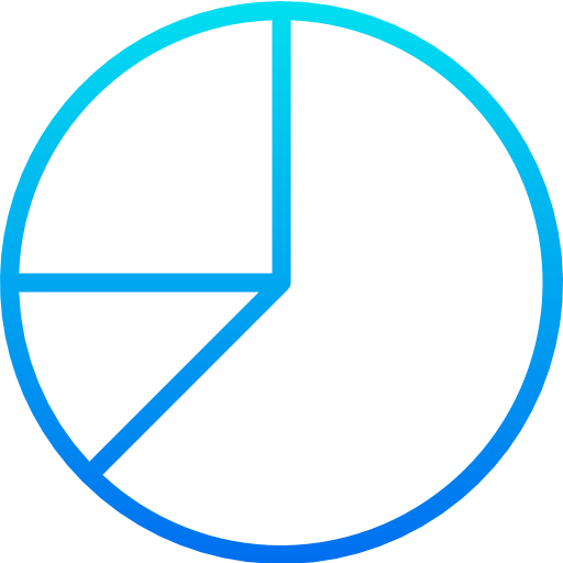 gráfico circular srip Gradient icono