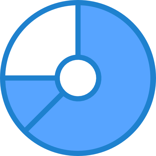 Donut chart srip Blue icon