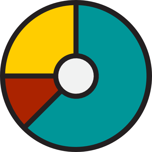 Donut chart srip Lineal Color icon