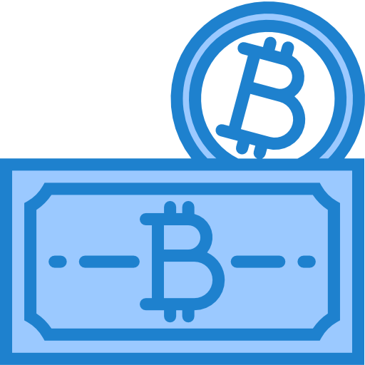 bitcoins srip Blue icoon