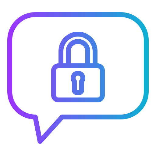 Locked chat Generic gradient outline icon
