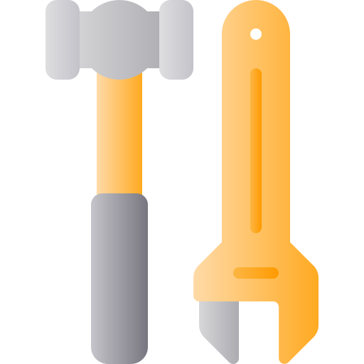 martillo y llave Generic gradient fill icono