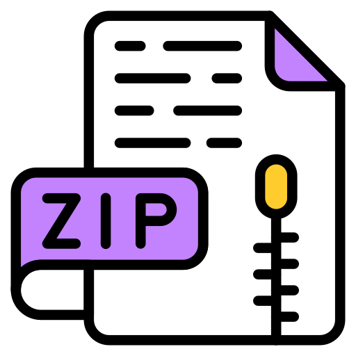 documento zip Generic color lineal-color icono