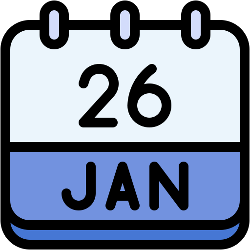 26 de enero Generic color lineal-color icono