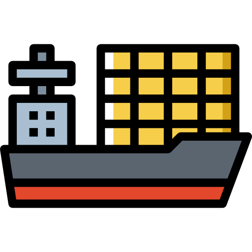 barco de carga PongsakornRed Lineal Color icono