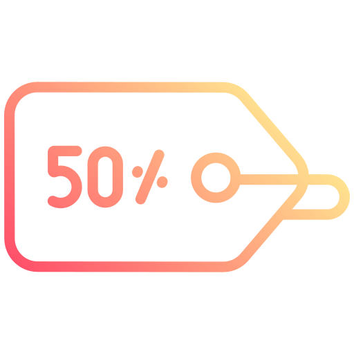 50 procent Generic gradient outline icoon