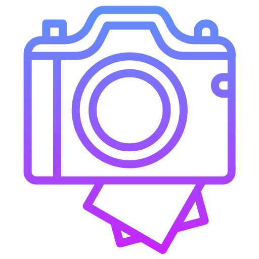 fotocamera istantanea Generic gradient outline icona
