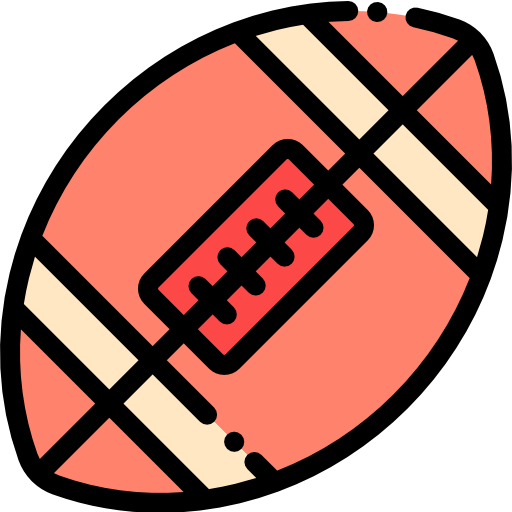 Rugby ball Detailed Rounded Lineal color icon