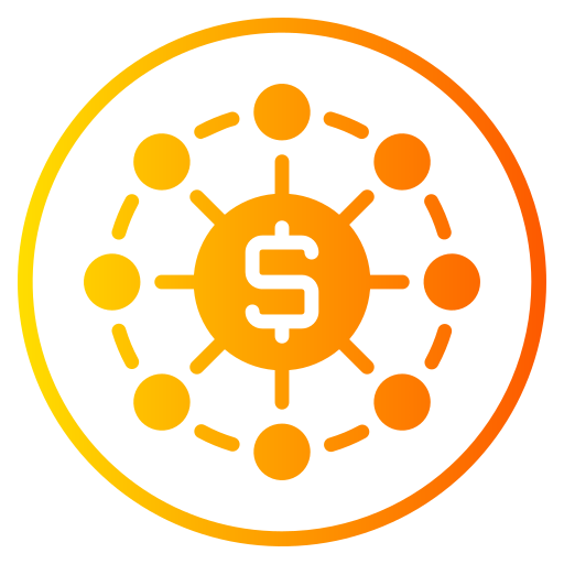 金融ネットワーク Generic gradient fill icon
