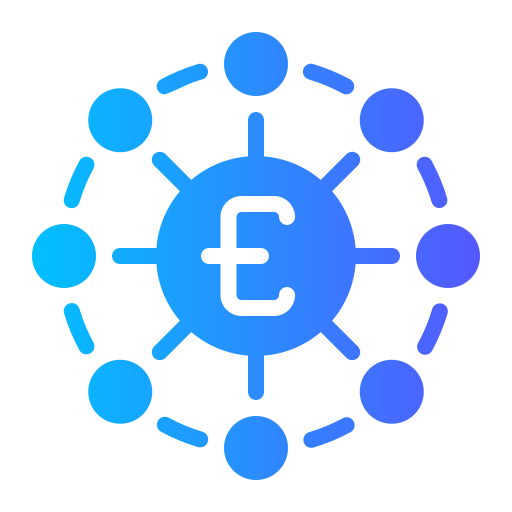 金融ネットワーク Generic gradient fill icon