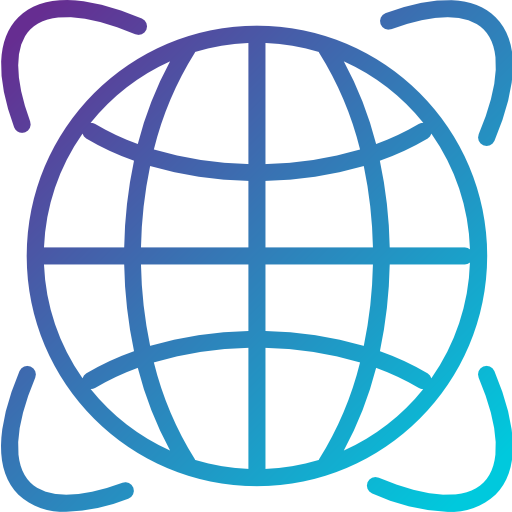 Globe grid Pause08 Gradient icon