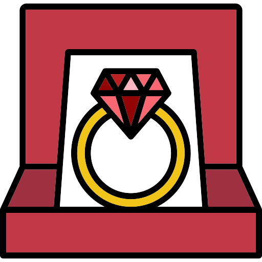 diamentowy pierścionek Generic color lineal-color ikona
