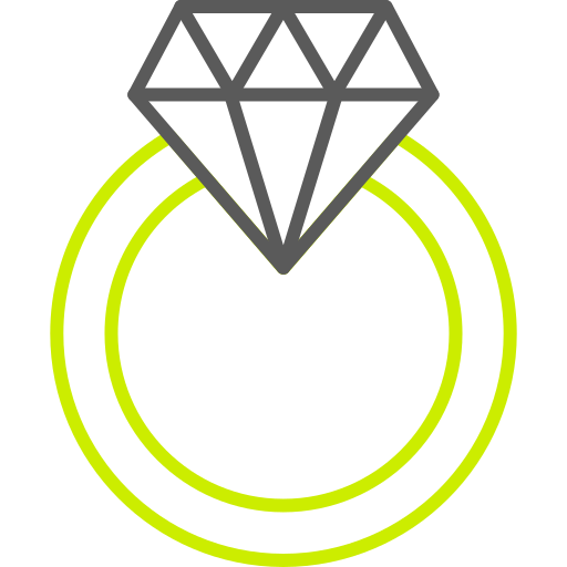 diamentowy pierścionek Generic color outline ikona