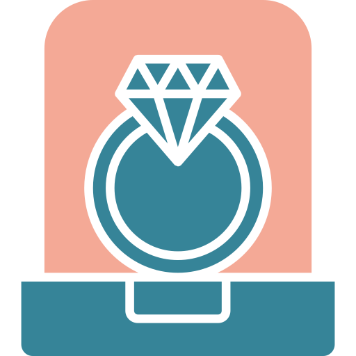 pierścionki z diamentami Generic color fill ikona