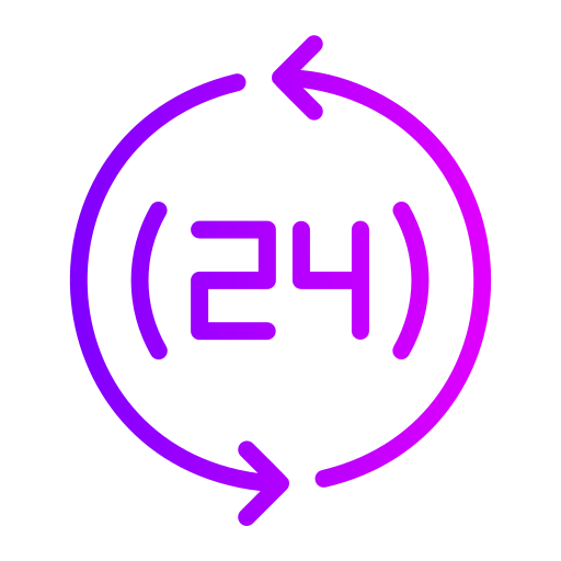 24 hour Generic gradient outline icon