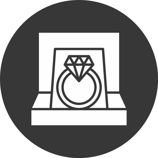 anillo de diamantes Generic black fill icono