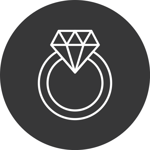 diamentowy pierścionek Generic black fill ikona