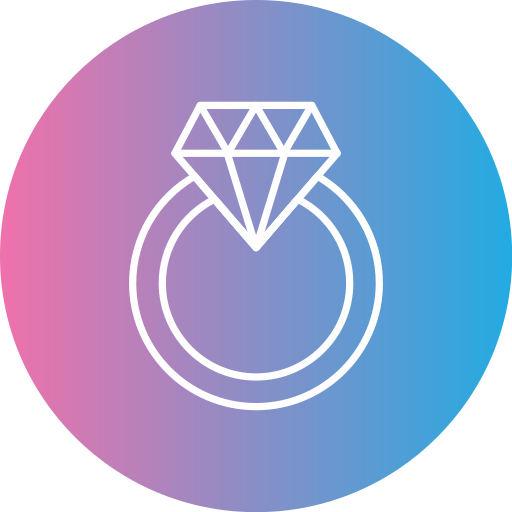 anello di diamanti Generic gradient fill icona