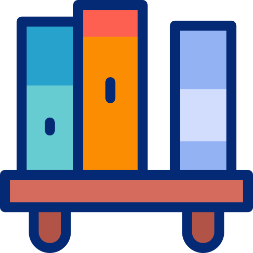 Bookshelf Basic Accent Lineal Color icon