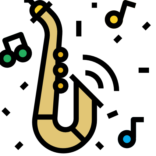 saksofon Pause08 Lineal Color ikona