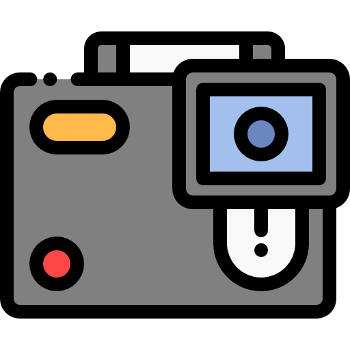 cámara de acción Detailed Rounded Lineal color icono