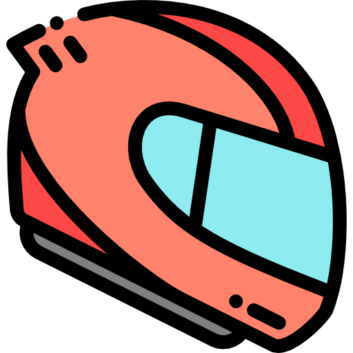 casco de carreras Detailed Rounded Lineal color icono