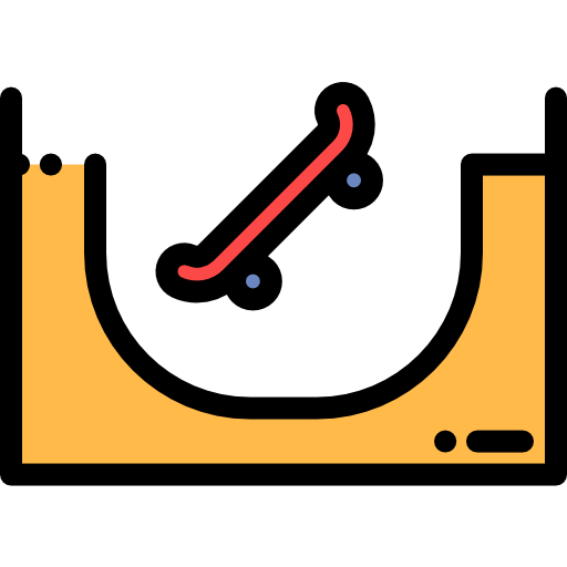 Skate park Detailed Rounded Lineal color icon