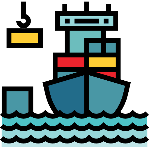 barco de carga Pause08 Lineal Color icono