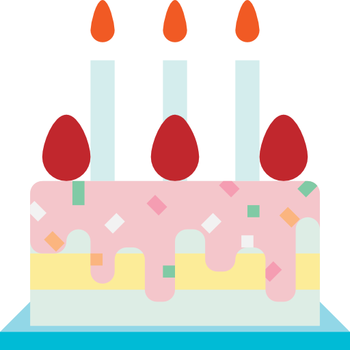 tort urodzinowy Pause08 Flat ikona