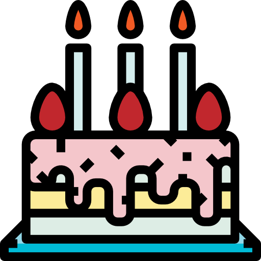 pastel de cumpleaños Pause08 Lineal Color icono