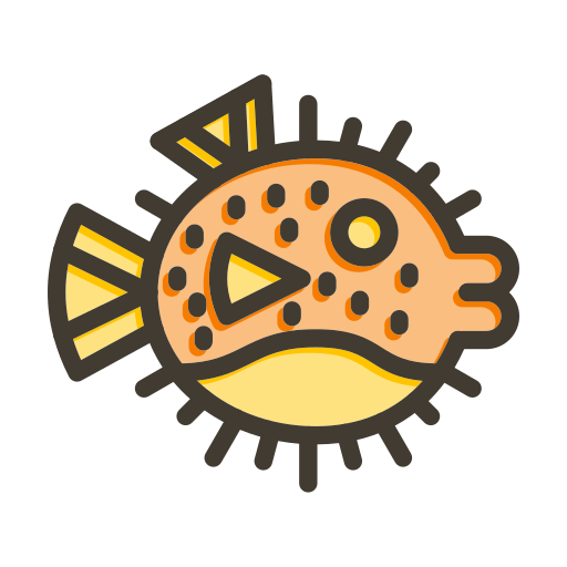 Puffer fish Generic color lineal-color icon