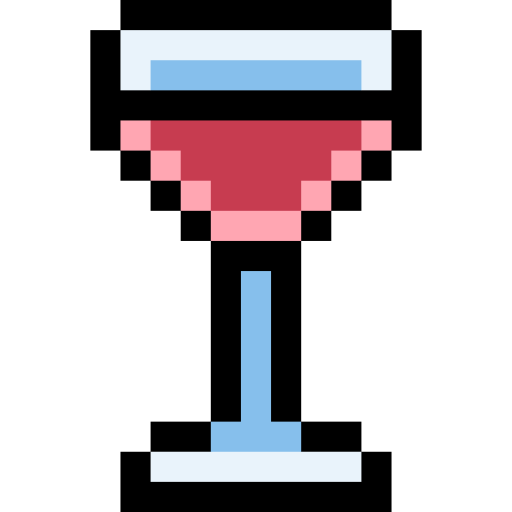 wijnglas Pixel Linear color icoon
