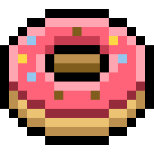Пончик Pixel Linear color иконка