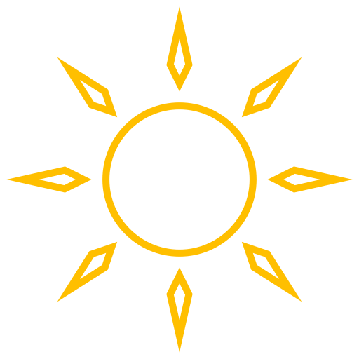 Sun and mountain ... Generic color outline icon