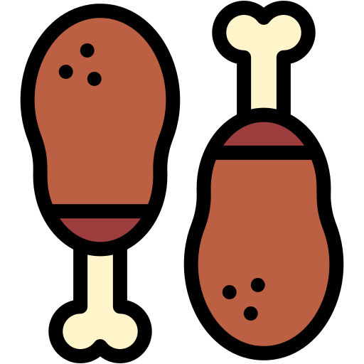pierna de pollo Generic color lineal-color icono