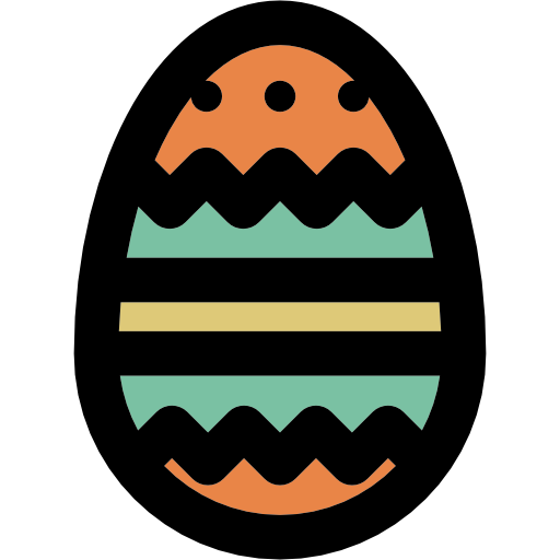 uovo di pasqua Curved Lineal color icona