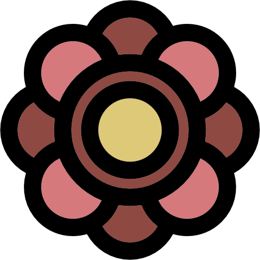 Цветок Curved Lineal color иконка