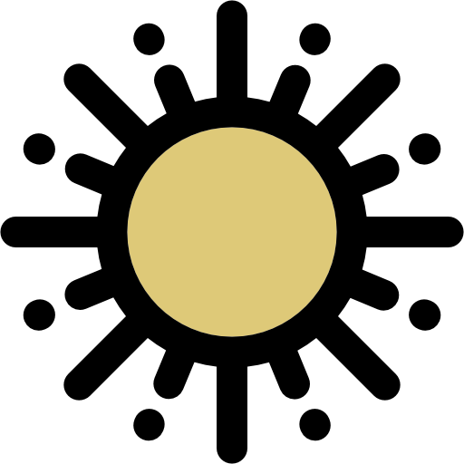 słońce Curved Lineal color ikona