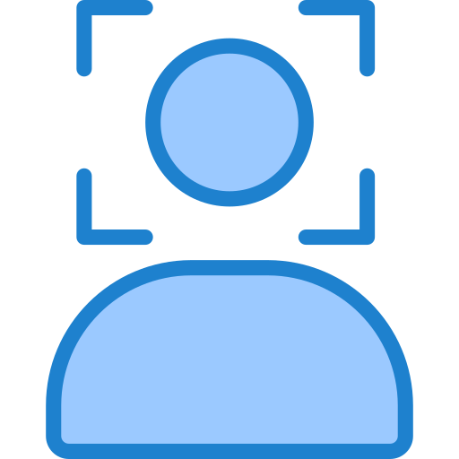 얼굴 인식 srip Blue icon