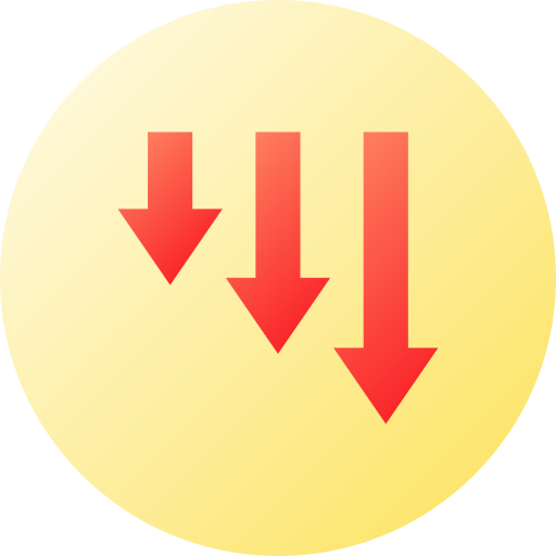 Down arrows Generic gradient fill icon