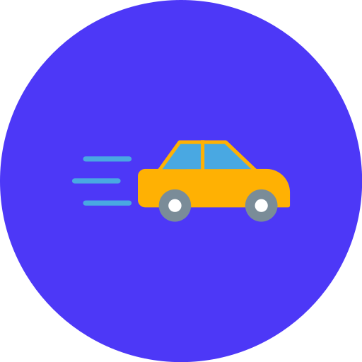 prędkość samochodu Generic color fill ikona