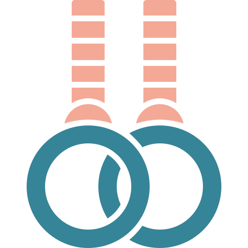pierścienie gimnastyczne Generic color fill ikona