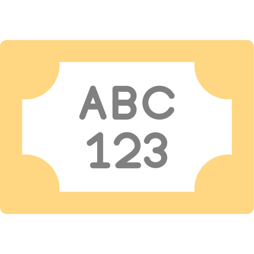 tablica rejestracyjna Generic color fill ikona