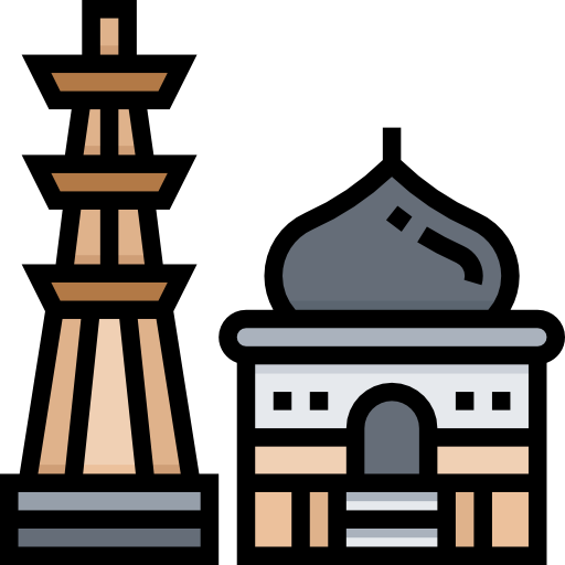 qutab minar Meticulous Lineal Color icon