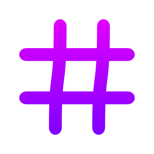 hashtag Generic gradient outline icon