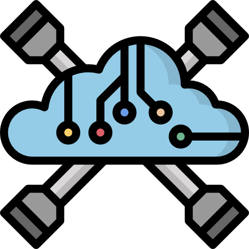 cloud computing Surang Lineal Color icona