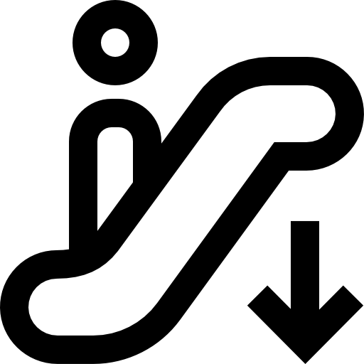 escalera mecánica Super Basic Straight Outline icono