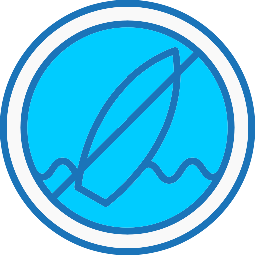 서핑 금지 Generic color lineal-color icon